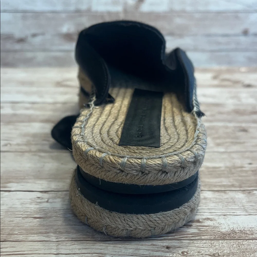 Zara Black Satin Floral Embroidered Espadrilles Size 38
